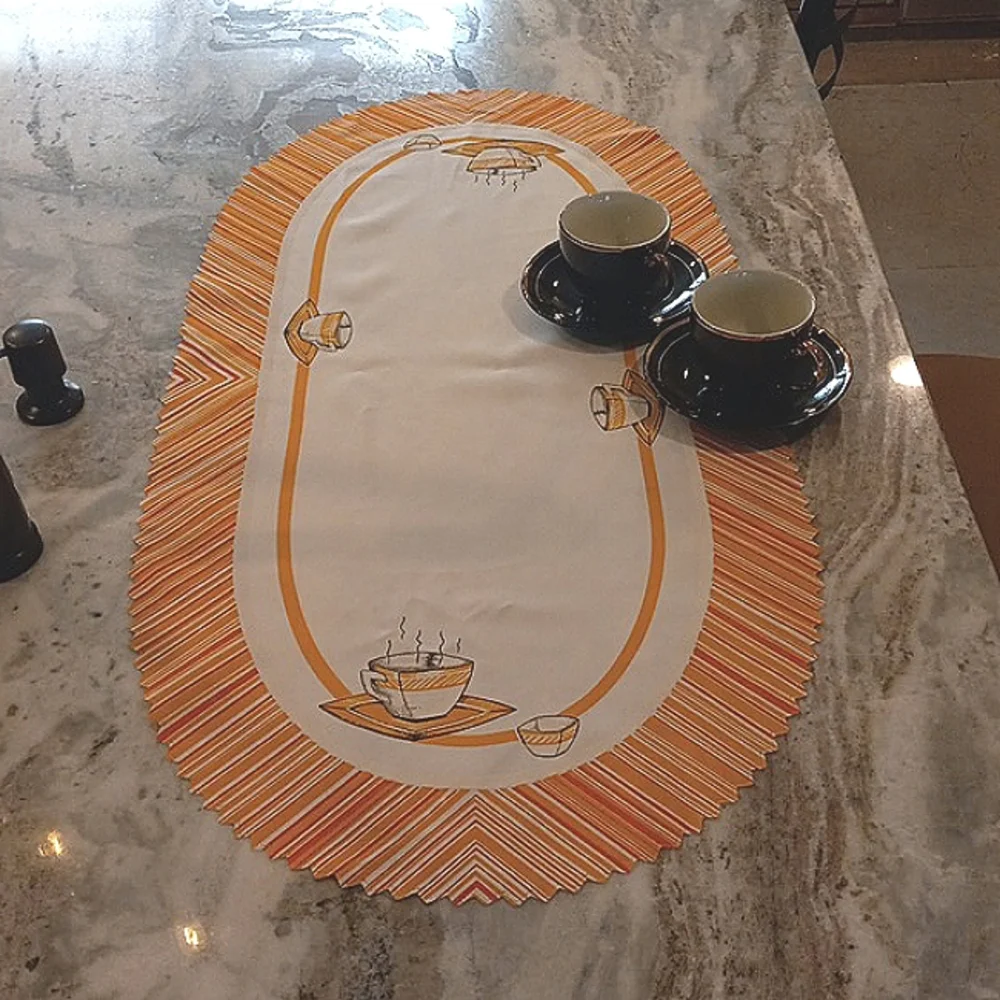 Vintage Printed Tablecloth under-makeup boho dainty chic Geometric Retro 70s - Picture 3 of 12